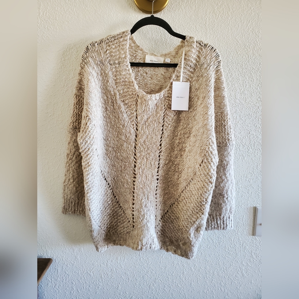 Anthropologie Sita Murt Chunky Knit Merino Wool Blend Sweater Sz 40
